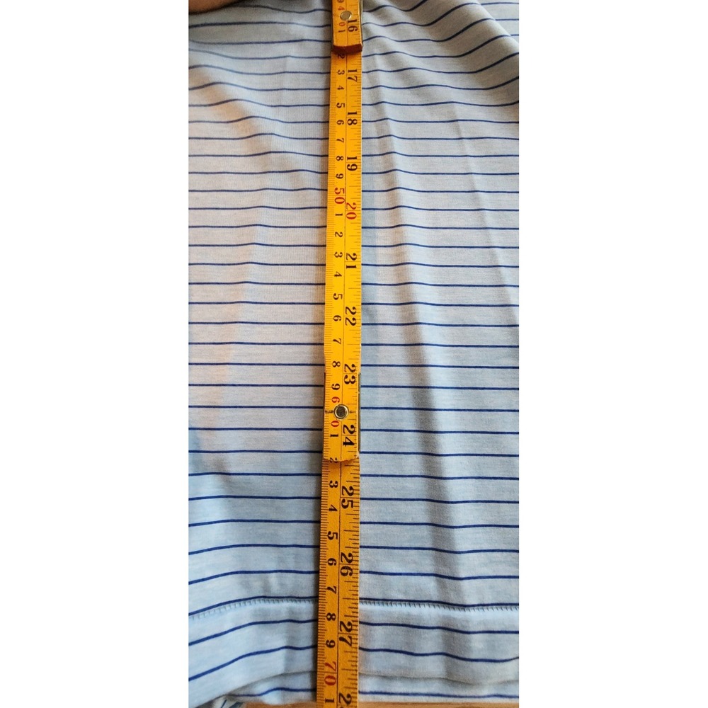 Peter Millar Polo Men Large Summer Comfort Blue Striped - Picture 6 of 9